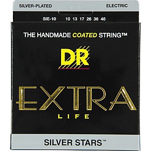 DR Strings SIE-10 Silver Stars Coated Medium Electric Guitar Strings
