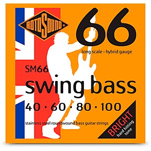Rotosound SM66 Swing Bass Stainless Steel Bass Guitar Strings - Hybrid Gauge