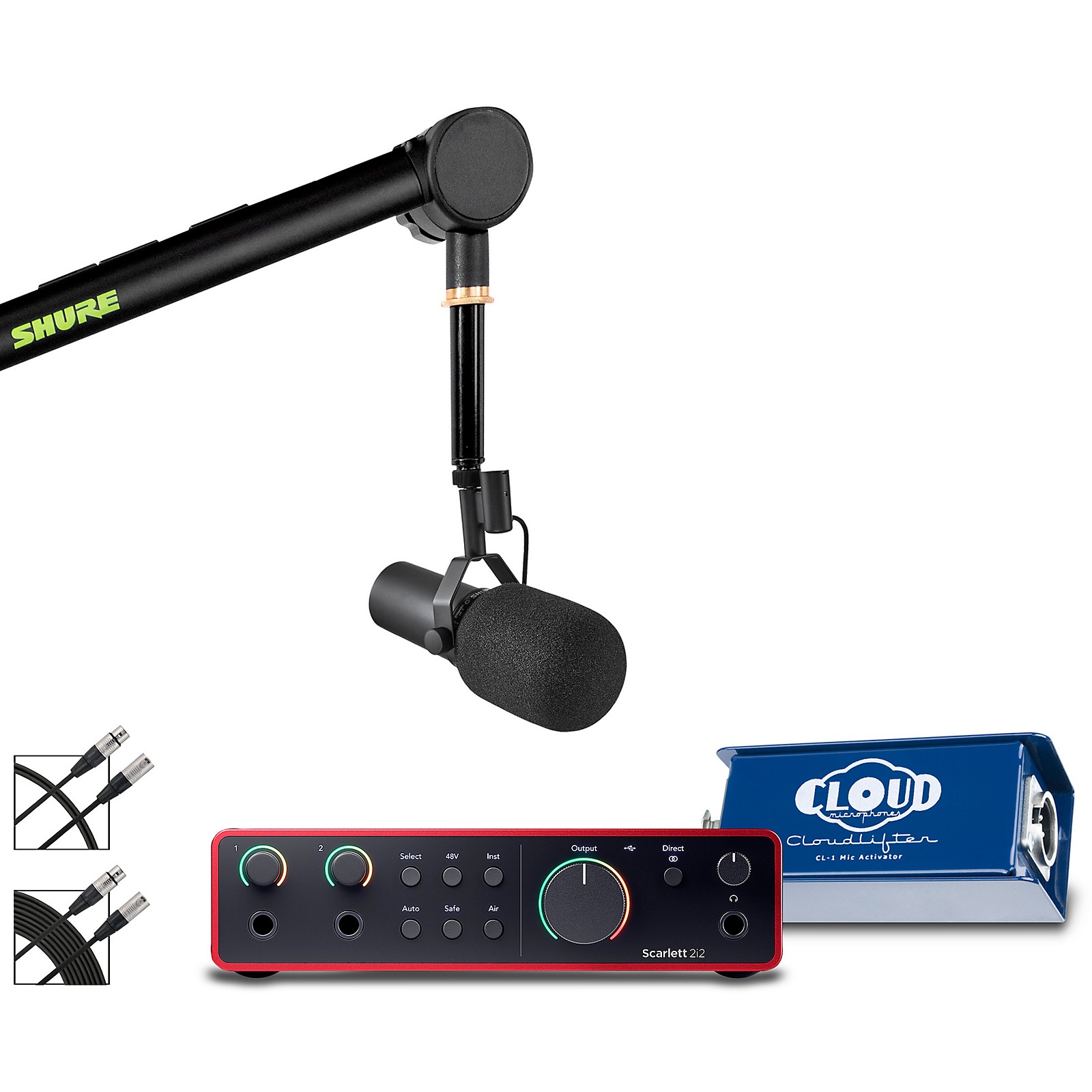 Shure SM7B Microphone and Focusrite Scarlett 2i2 Interface