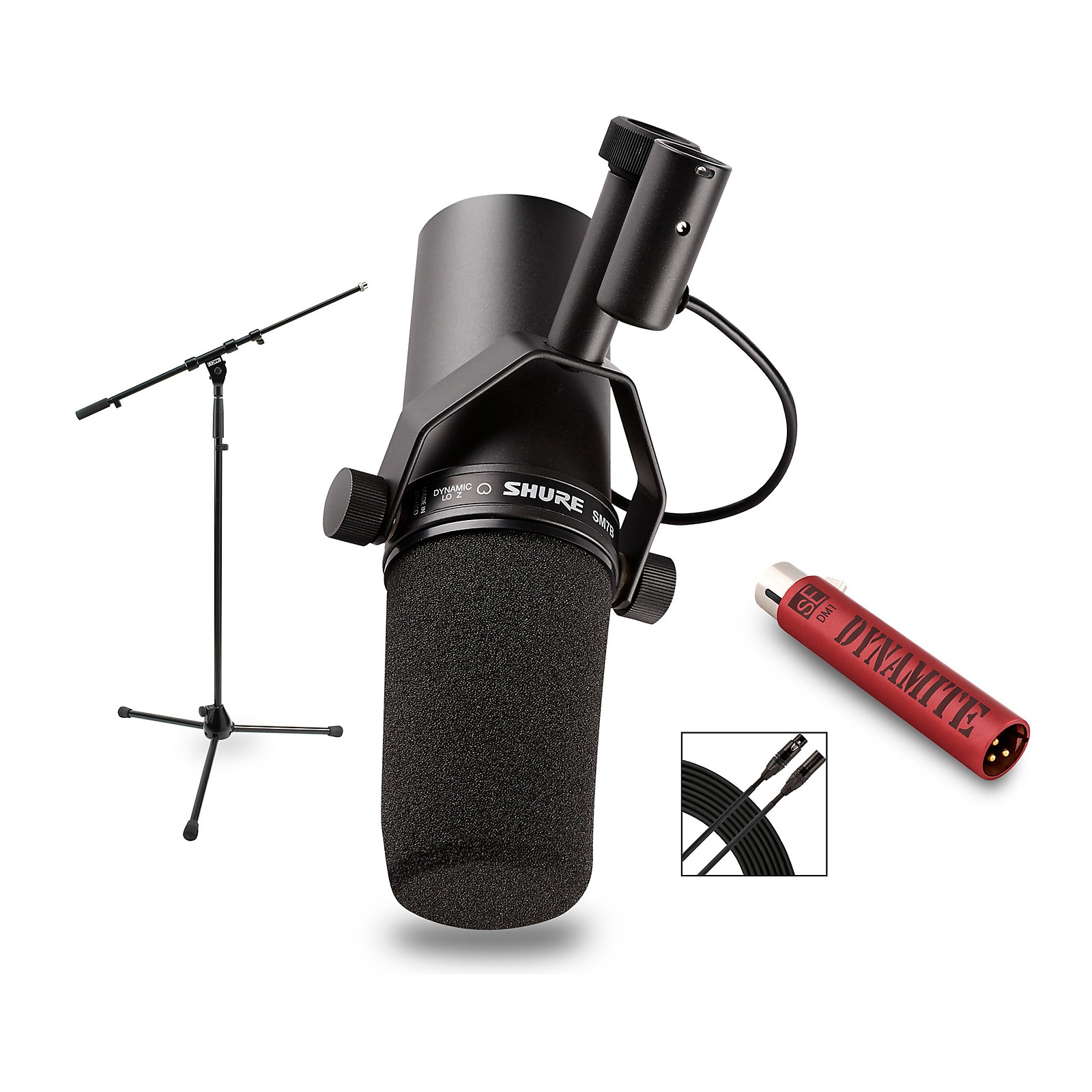 Shure Shure SM7B with sE DM1 Dynamite Active Inline Preamp & Accessories
