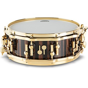 Sonor SQ2 Heavy Beech Snare Drum in Classic Ebony High Gloss with Gold Hardware