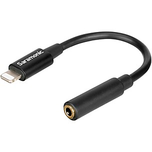 Saramonic SR-C2002 Apple Lightning Connector to Female 3.5 mm TRRS Audio Jack Adapter Cable, 3"