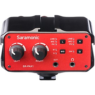 Saramonic SR-PAX1 2-Channel XLR 1/4" (6.5mm) TRS and 1/8" (3.5mm) On-Camera Audio Adapter and Mixer with +48v Phantom Power Preamps