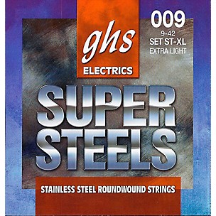 GHS ST-XL Super Steels Roundwound Extra Light Electric Guitar Strings