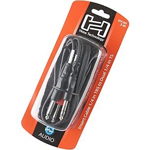 Hosa STP-203 Stereo 1/4" Phone to 2 - Mono 1/4" Phone Insert Cable