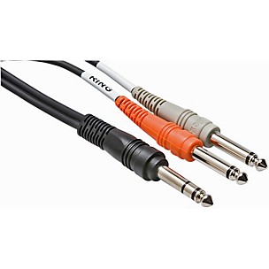 Hosa STP204 BLM 1/4" TRS Male to Dual 1/4" TS Y-Cable - 4 Meters