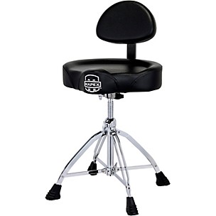 Mapex Saddle Top Drum Throne With Backrest and Double-Braced Quad Legs