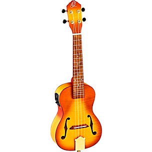 Ortega Saloon Series RUSL-HSB Archtop Concert Acoustic-Electric Ukulele