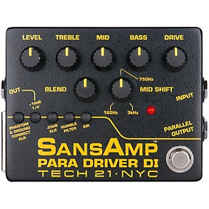 Tech 21 SansAmp Para Driver DI Instrument Preamp Pedal