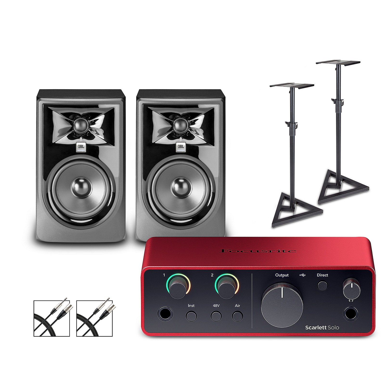 Focusrite Scarlett Solo Gen 4 With JBL 3 Series Studio