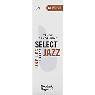 D'Addario Woodwinds Select Jazz, Tenor Saxophone Reeds - Unfiled,Box of 5