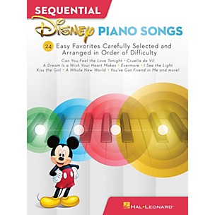 Hal Leonard Sequential Disney Piano Songs - 24 Easy Favorites Carefully Selected and Arranged in Order of Difficulty