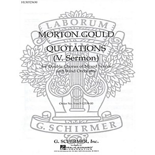 G. Schirmer Sermon From Quotations With Orchestra SSAATTBB composed by M Gould