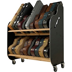 A&S Crafted Products Session-Pro Double-Stack Mobile Guitar Case Storage Rack