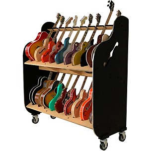A&S Crafted Products Session-Pro Double-Stack Mobile Guitar Storage Rack