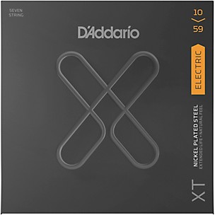 D'Addario Set Electric Guitar XT Nickel 10-59, 7-String Regular Light