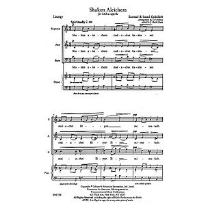 Transcontinental Music Shalom Aleichem SAB arranged by Gil Aldema