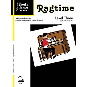 Schaum Short & Sweet: Ragtime (Level 3 Early Inter Level) Educational Piano Book