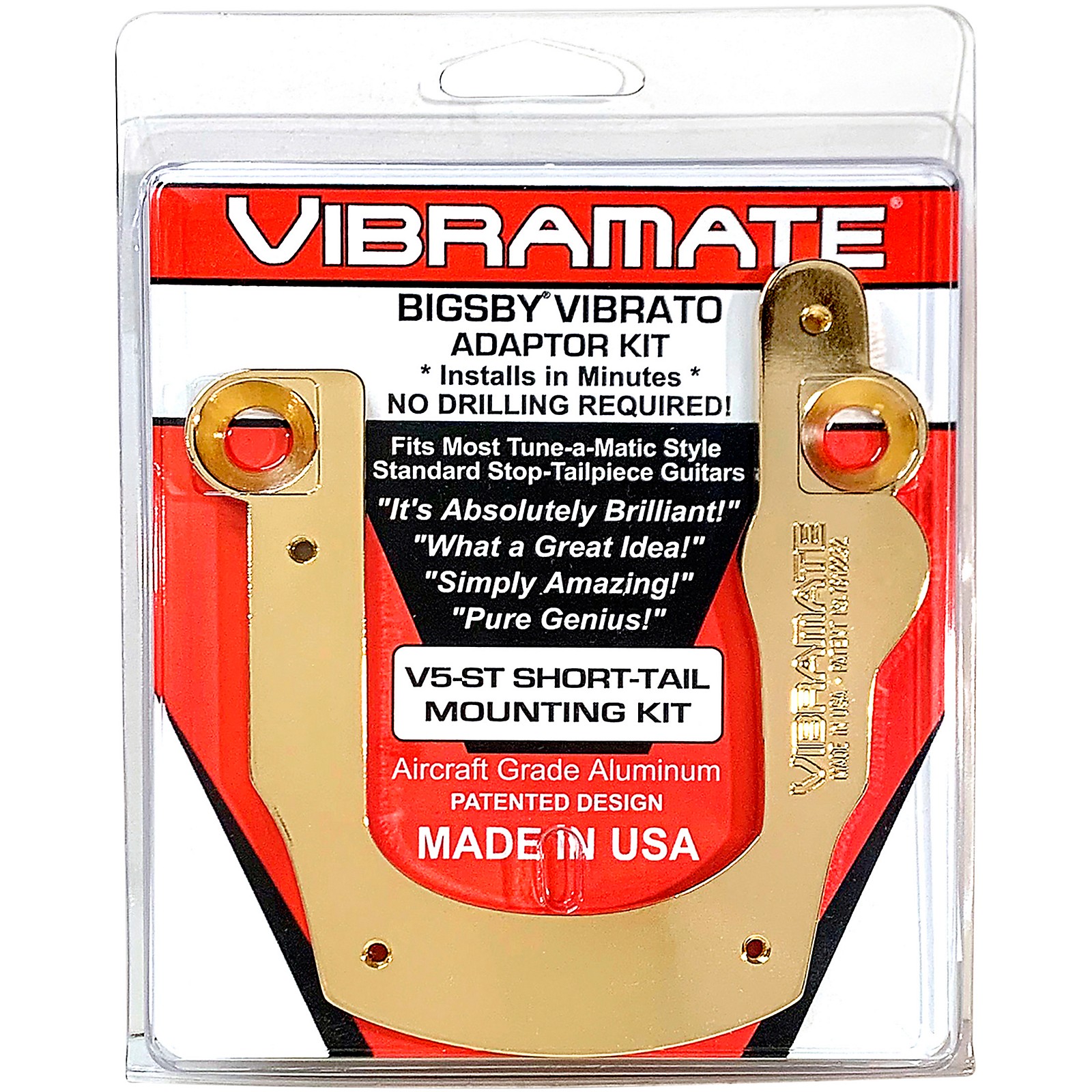 Vibramate Short-Tail V5 Mounting Kit, Gold | Music & Arts