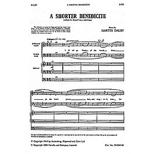 Novello Shorter Benedicte SATB Composed by Martin Dalby