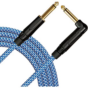 Live Wire Signature Guitar Cable Straight/Angle Blue and White
