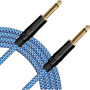 Live Wire Signature Guitar Cable Straight/Straight Blue and White