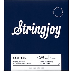 Stringjoy Signatures 4 String Long Scale Nickel Wound Bass Guitar Strings
