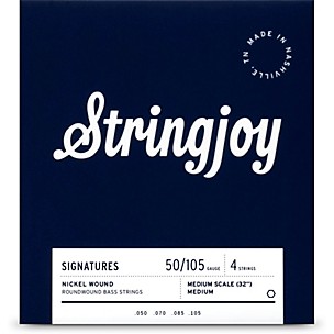 Stringjoy Signatures 4 String Medium Scale Nickel Wound Bass Guitar Strings