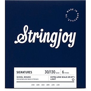 Stringjoy Signatures 6 String Extra Long Scale Nickel Wound Bass Guitar Strings