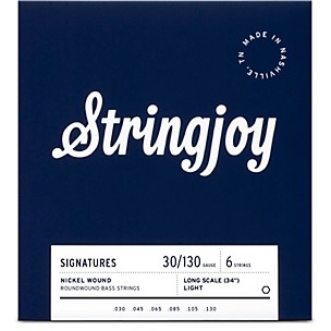 Stringjoy Signatures 6 String Long Scale Nickel Wound Bass Guitar Strings