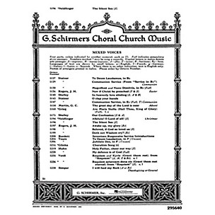 G. Schirmer Silent Sea W/Pno Or Org SATB composed by W Neidlinger