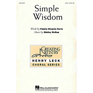 Hal Leonard Simple Wisdom 2-Part composed by Shirley McRae
