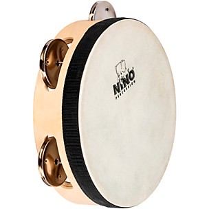 Nino Single Row Headed Wood Tambourine, Natural
