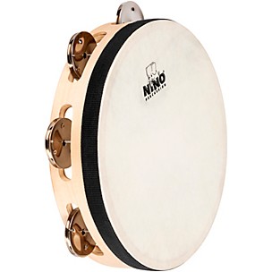 Nino Single Row Headed Wood Tambourine, Natural