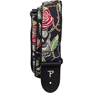 Perri's Skull and Roses Jacquard Guitar Strap