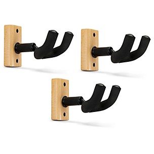 Proline Solid Wood Guitar Wall Hanger - Natural 3-Pack