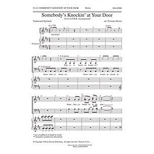 PAVANE Somebody's Knockin' at Your Door SATB arranged by Norman Morris