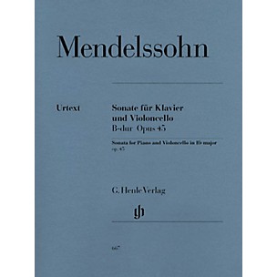 G. Henle Verlag Sonata for Piano and Violoncello B Flat Major Op. 45 Henle Music Folios Series Softcover