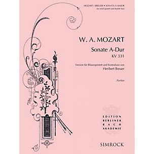 SIMROCK Sonata in A Major, K. 331 Composed by Wolfgang Amadeus Mozart Arranged by Heribert Breuer