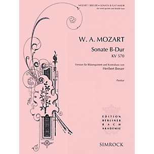 SIMROCK Sonata in B-Flat Major, K. 570 Composed by Wolfgang Amadeus Mozart Arranged by Heribert Breuer