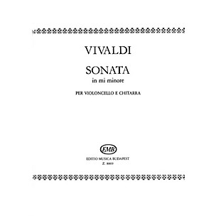 Editio Musica Budapest Sonata in E minor for Cello and Guitar RV40 EMB Series by Antonio Vivaldi