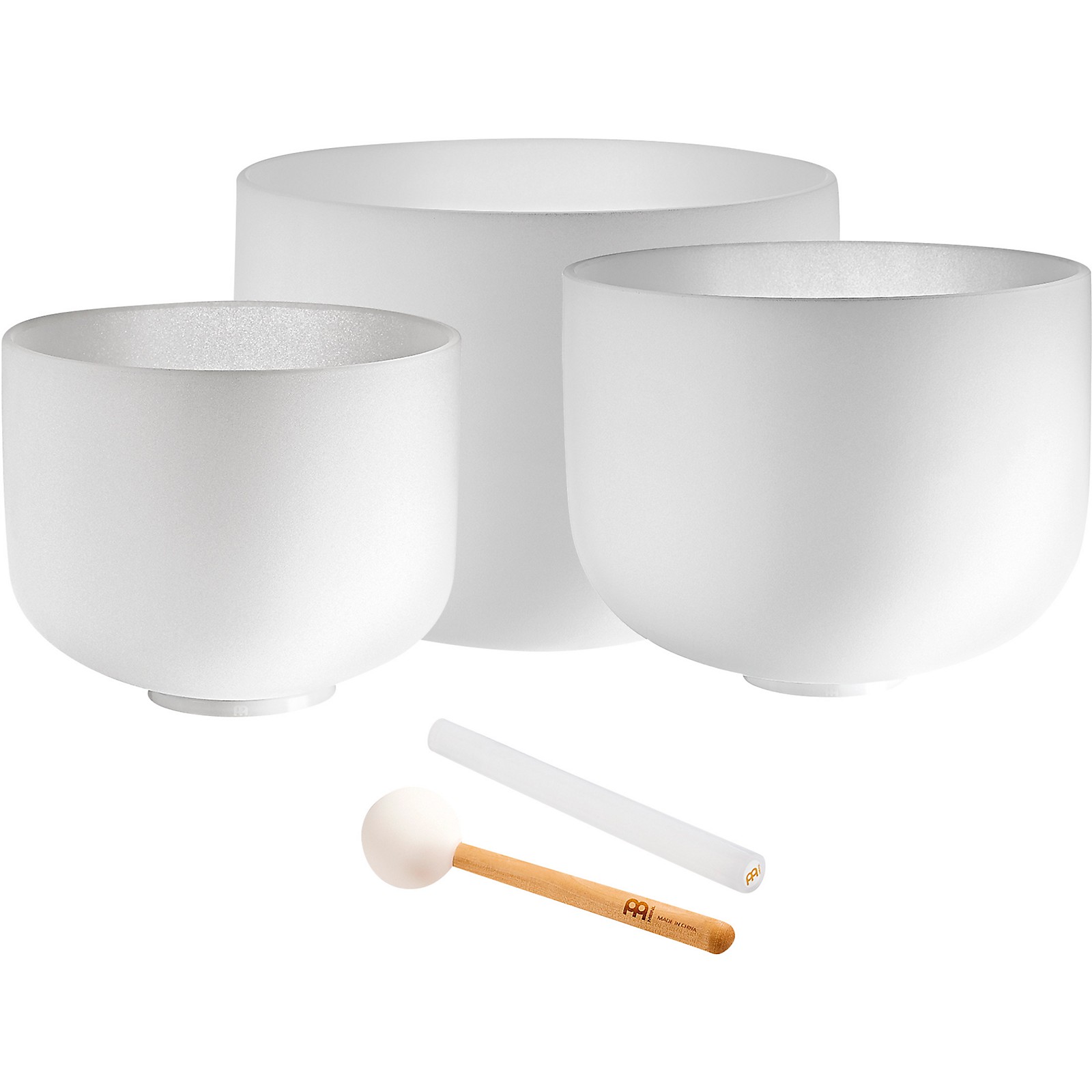MEINL Sonic Energy 3-Piece Crystal Singing Bowl Set, G4/E4/C4, 432