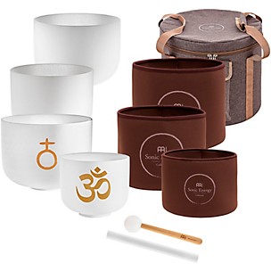 MEINL Sonic Energy Crystal Singing Bowl 4-Piece Set - Om