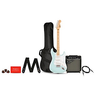 Squier Sonic Stratocaster Limited-Edition Maple Fingerboard Electric Guitar Pack With Frontman 10G Amp -