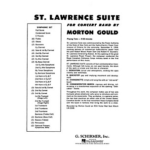 G. Schirmer St. Lawrence Suite (Full Score) Concert Band Composed by Morton Gould