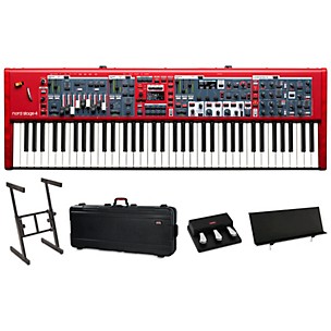 Nord Stage 4 73-Key Keyboard Travel+ Bundle With Z Stand, Adapter, Triple Pedal, Music Stand & Case