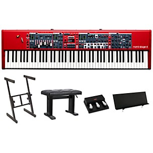 Nord Stage 4 88-Key Keyboard Stage Bundle With Triple Pedal 2, Z-Stand & Deluxe Bench