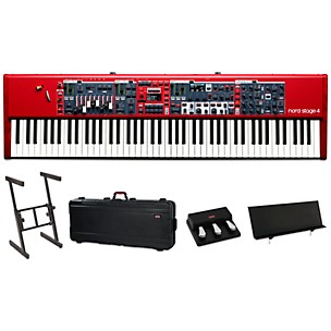 Nord Stage 4 88-Key Keyboard Travel+ Bundle With Triple Pedal 2, Case, Z-Stand & Music Stand
