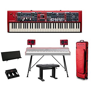 Nord Stage 4 Compact 73-Key Keyboard Complete Bundle With Soft Case, Triple Pedal, Bench, Stand, Music Stand & Nord Piano Monitors