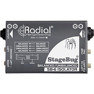 Radial Engineering StageBug SB-6 Passive Stereo Line Isolator